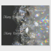 Silver Merry kersttekst Shiny Diamonds Black Cadeaupapier (Vlak)