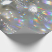 Silver Merry kersttekst Shiny Diamonds Black Cadeaupapier (Hoek)