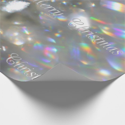 Silver Merry kersttekst Shiny Diamonds Black Cadeaupapier (Hoek)