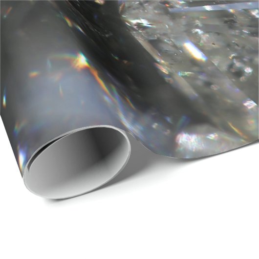 Silver Merry kersttekst Shiny Diamonds Black Cadeaupapier (Rol Hoek)