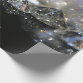 Silver Merry kersttekst Shiny Diamonds Black Cadeaupapier (Hoek)