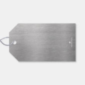 Silver Merry-Labels met rode kerstcadeaus Cadeaulabel (Achterkant Horizontaal)