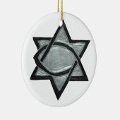 Silver Messianic Star Keramisch Ornament (Rechts)