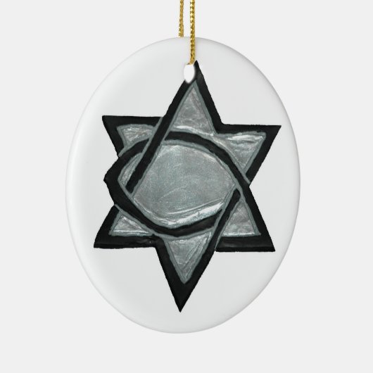 Silver Messianic Star Keramisch Ornament (Rechts)