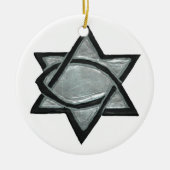 Silver Messianic Star Keramisch Ornament (Voorkant)