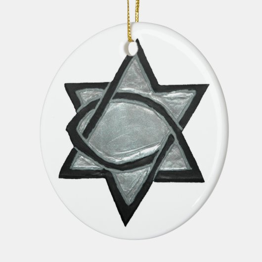 Silver Messianic Star Keramisch Ornament (Links)