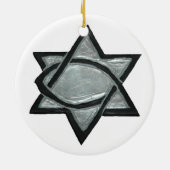 Silver Messianic Star Keramisch Ornament (Achterkant)