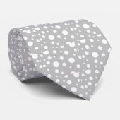 Silver met White Polka Dot Stropdas (Opgerold)