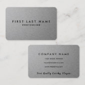 SILVER METAAL VISITEKAARTJE (Voorkant / Achterkant)