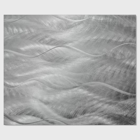 Silver Metal Abstract Cadeaupapier (Vlak)