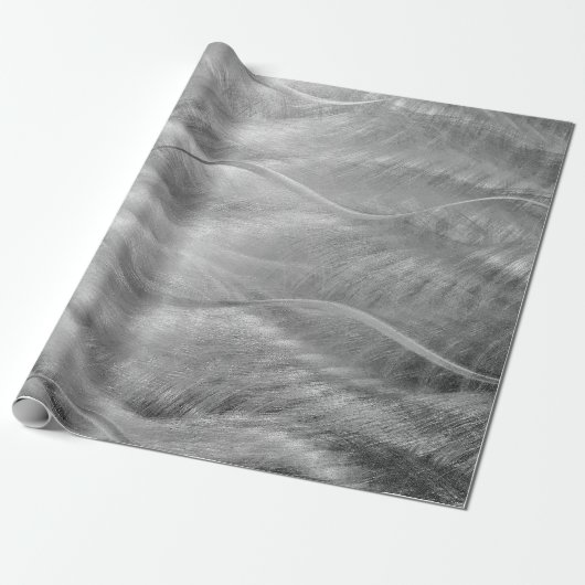 Silver Metal Abstract Cadeaupapier (Uitgerold)