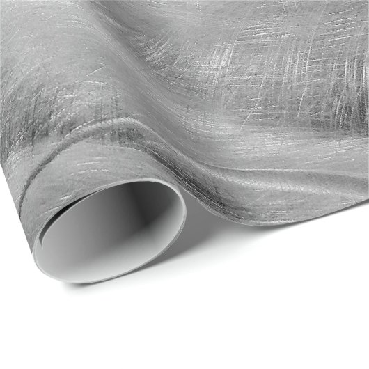 Silver Metal Abstract Cadeaupapier (Rol Hoek)