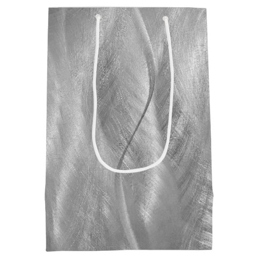 Silver Metal Abstract Medium Cadeauzakje (Achterkant)