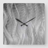 Silver Metal Abstract Vierkante Klok (Voorkant)
