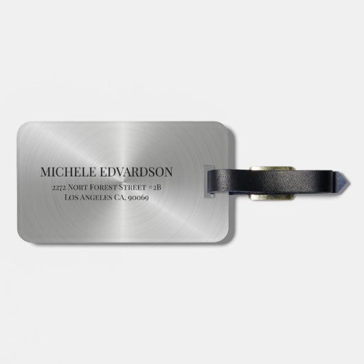 Silver Metal Bagagelabel (Achterkant horizontaal)