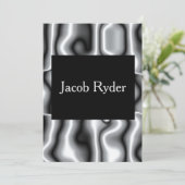 Silver Metal Bar Mitswa Uitnodigen Kaart (Staand voorkant)