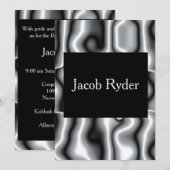 Silver Metal Bar Mitswa Uitnodigen Kaart (Voorkant / Achterkant)