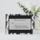 Silver Metal Bar Mitzvah RSVP II (Staand voorkant)