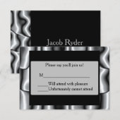 Silver Metal Bar Mitzvah RSVP II (Voorkant / Achterkant)
