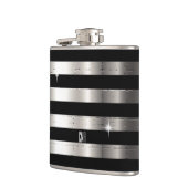 Silver Metal & Black Stripe | DIY-monogram Heupfles (Links)