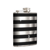 Silver Metal & Black Stripe | DIY-monogram Heupfles (Rechts)