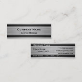 Silver Metal Business Card Template Generic Mini Visitekaartje (Voorkant / Achterkant)