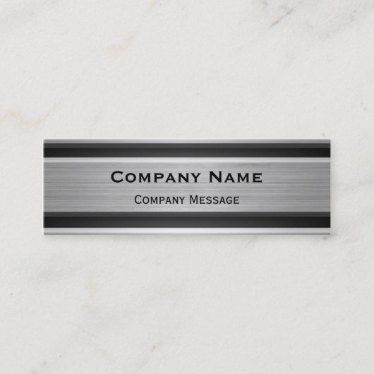 Silver Metal Business Card Template Generic Mini Visitekaartje (Voorkant)