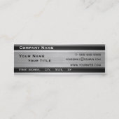 Silver Metal Business Card Template Generic Mini Visitekaartje (Achterkant)
