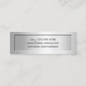 Silver Metal Color Senior Afstuderen Naam Kaart Contactkaartje (Achterkant)