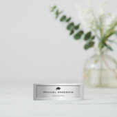 Silver Metal Color Senior Afstuderen Naam Kaart Contactkaartje (Staand voorkant)