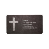 Silver Metal Cross Religieuze Persoonlijke Familie Etiket (Voorkant)