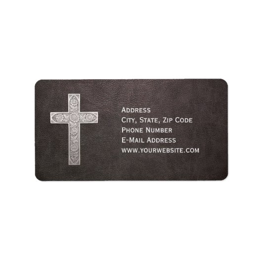 Silver Metal Cross Religieuze Persoonlijke Familie Etiket (Voorkant)