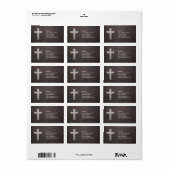 Silver Metal Cross Religieuze Persoonlijke Familie Etiket (Full Sheet)