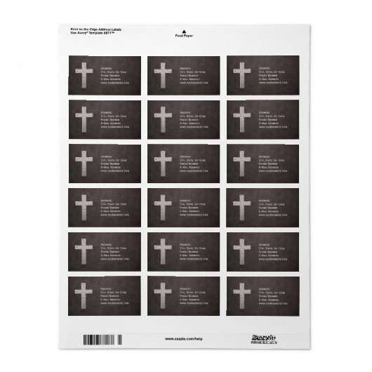 Silver Metal Cross Religieuze Persoonlijke Familie Etiket (Full Sheet)