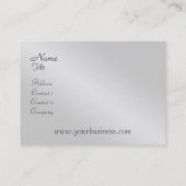 Silver Metal Damask Silver Ribbon Visitekaartje (Achterkant)