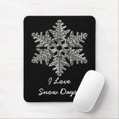 Silver Metal Deco Snow Herfst Snowflakes Muismat (Met muis)