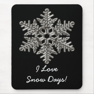 Silver Metal Deco Snow Herfst Snowflakes Muismat