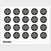 Silver Metal Deco Snow Herfst Snowflakes Ronde Sticker (Vel)
