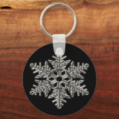 Silver Metal Deco Snow Herfst Snowflakes Sleutelhanger (Voorkant)