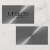 Silver Metal Effect Gratis Drinken Ticket Kaart (Voorkant / Achterkant)