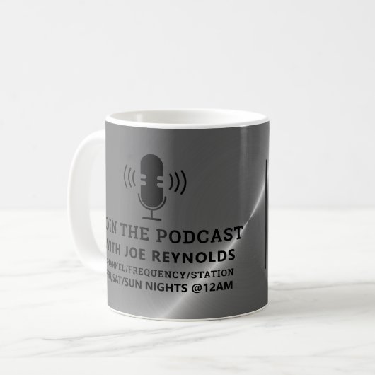 Silver Metal Effect, Podcaster, Podcast Advertenti Koffiemok (Voorkant links)