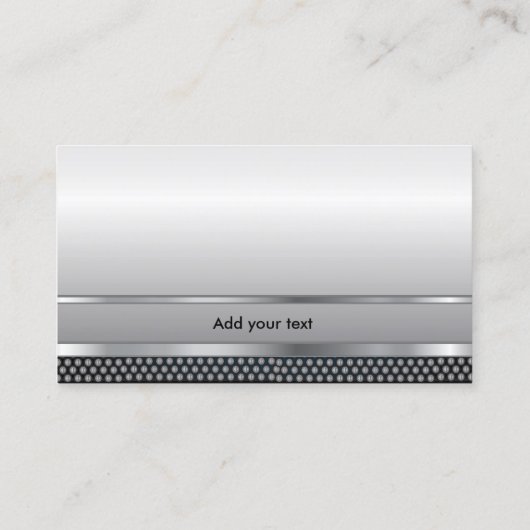 Silver Metal Elegant Sjabloon Visitekaartje (Achterkant)