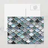 Silver Metal Foil Glitter Mermaidscales Scales Briefkaart (Voorkant / Achterkant)