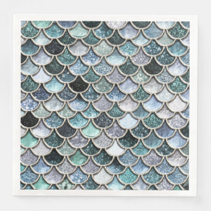 Silver Metal Foil Glitter Mermaidscales Scales Servet
