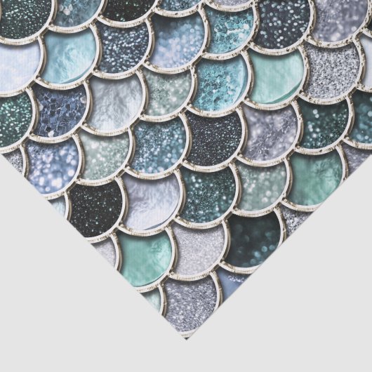 Silver Metal Foil Glitter Mermaidscales Scales Tissuepapier (Detail)