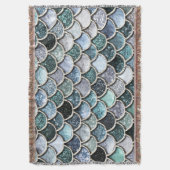 Silver Metal Folie Glitter Mermaidscales Scales Deken (Voorkant Verticaal)