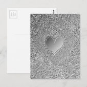 Silver Metal Heart Briefkaart (Voorkant / Achterkant)