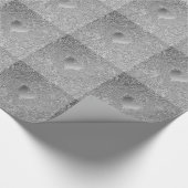 Silver Metal Heart Cadeaupapier (Hoek)