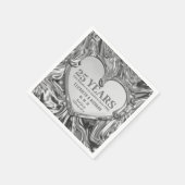 Silver Metal Heart Wedding Jubileum Servet (Hoek)
