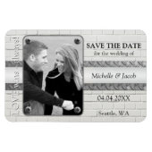 Silver Metal Industrial Photo Save the Date Magnet Magneet (Horizontaal)